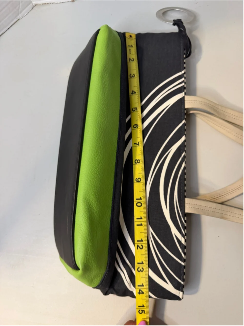 Women's Bagman & Robin Tote Bag One Size Black Green Striped Floral